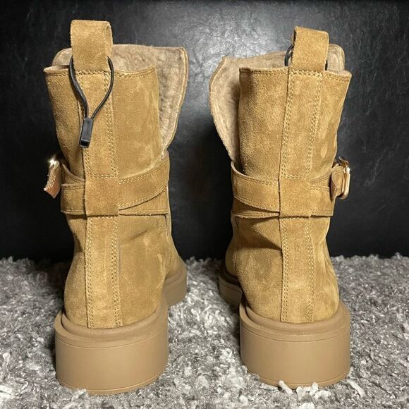 NWT Zara Fleece Lined Split Leather Boots - Picture 6 of 8